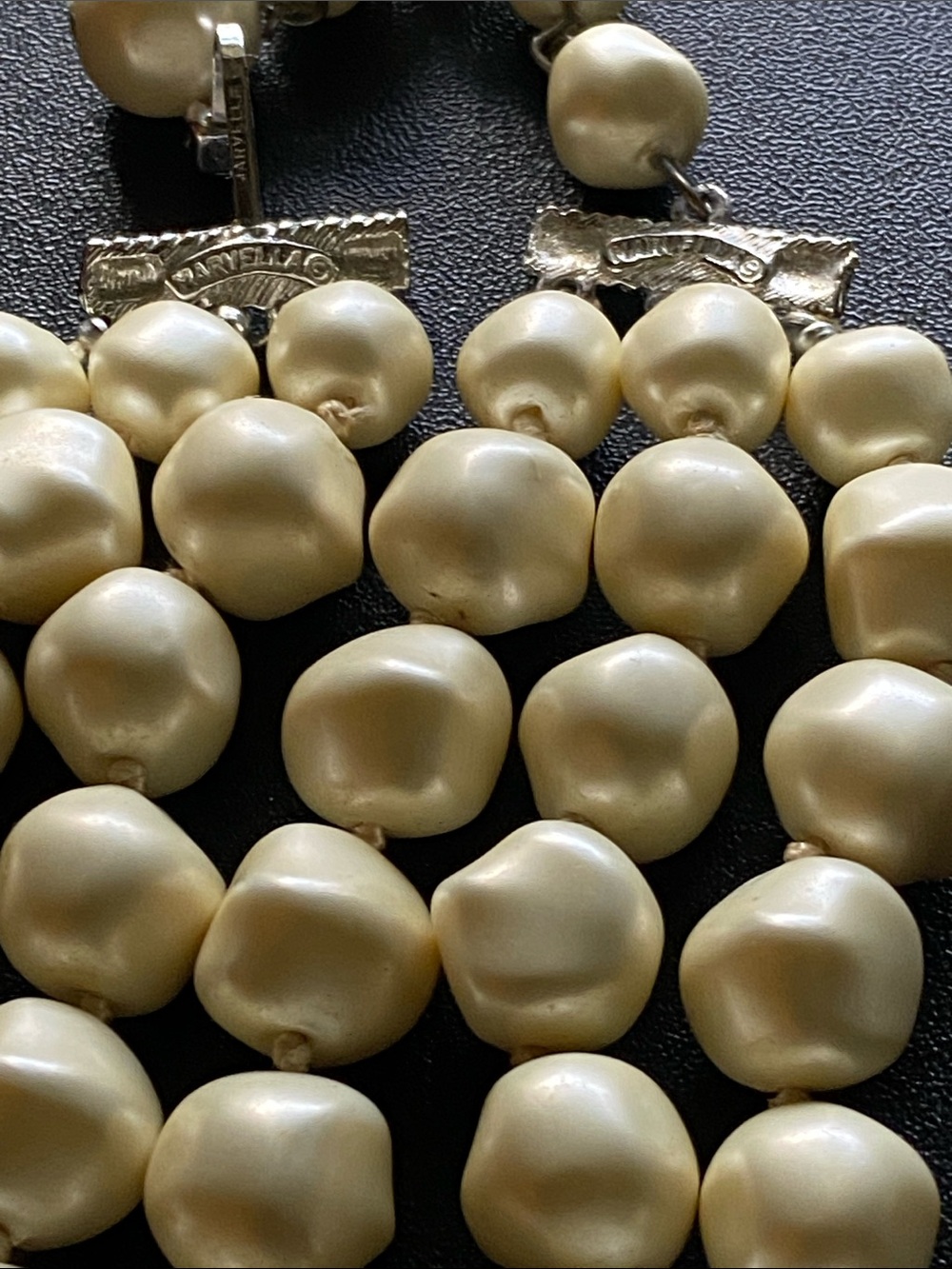 Marvella Vintage Triple-Strand Freshwater Pearl Necklace — Cream Pearls - Picture 4 of 8